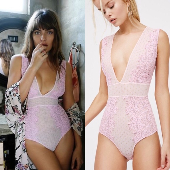 Free People Other - Free People Breaking Hearts Lace Bodysuit Teddy